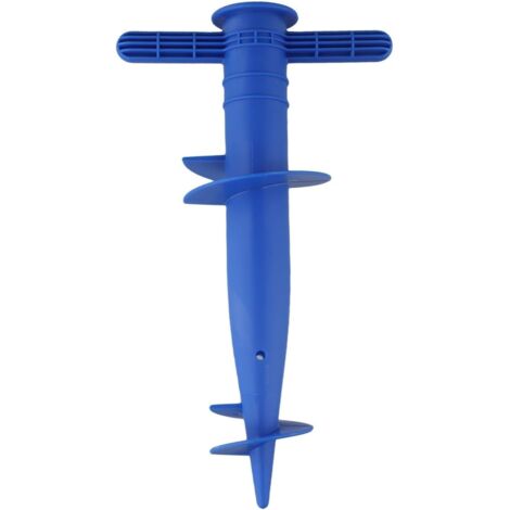 Lntyq 1pc Einstellbare Strand Terrasse Regenschirm Basis Sand Strand Regenschirm Stand Outdoor Strand Regenschirm Halter (Blau)