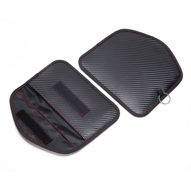 Lntyq 2 fundas anti-RFID, fundas anti-RFID, fundas de bloqueo de señal para llaves de coche de fibra de carbono, color negro