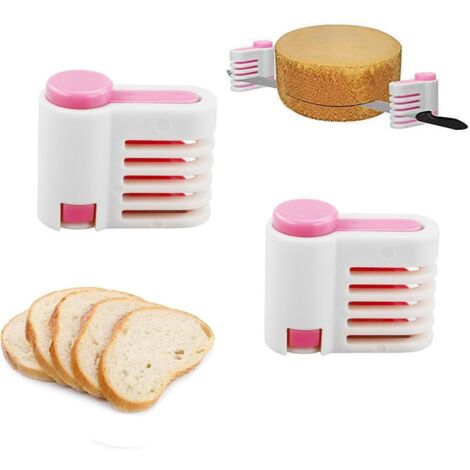 Lntyq 2 PCS DIY Trancheuse à Gâteau, Trancheuse à Pain, Trancheuse à Couches de Gâteau, Outil de Support de Coupe de Tranches à 5 Couches pour Les Amateurs de Cuisine et de Pâtisserie (Rose)