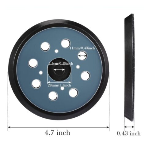 Lntyq 2 Pièces 125mm Tampon de Ponceuse de Remplacement Orbitale à Crochet et Boucle à 8 Trous Plateau de Ponçage (Bleu)