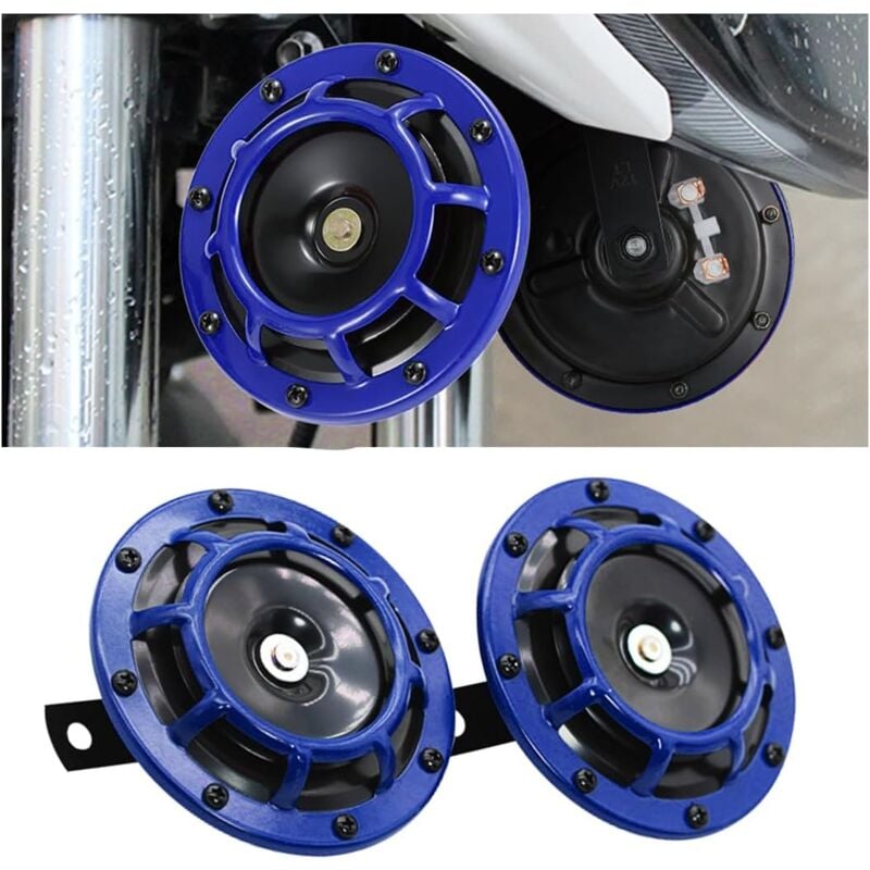 Lntyq - 2 Pièces Klaxon Universel De Voiture, Kit Double Klaxon Métallique Super Fort à Tonalité Haute Et Basse Pour Voiture, Klaxon électrique Pour