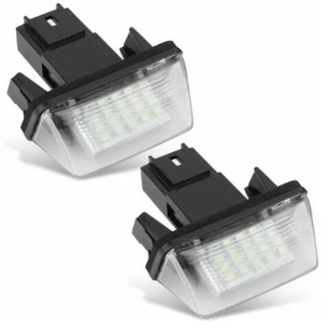 Lntyq 2 pièces Lampe de Plaque d'immatriculation de Voiture à 18 DEL Gauche et Droite pour C3 2002-2009 / BERLINGO / 306 307 406 5008