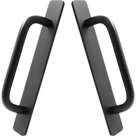 Lntyq 2 Pièces Poignées de Meuble Autocollantes, Autocollants de Poignée de Porte Coulissante, Noir Poignee Porte Coulissante, Poignées de Portes Adhésives pour Portes et Fenêtres, Armoires, Tiroirs