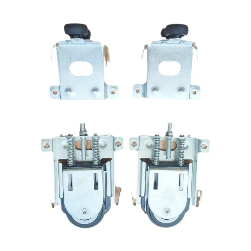 Lntyq - 2 pièces Roulette Porte Coulissante placard, pour porte de garde-robe,rouleaux,armoire Runners Guides,guides avec tampon amortisseur, en