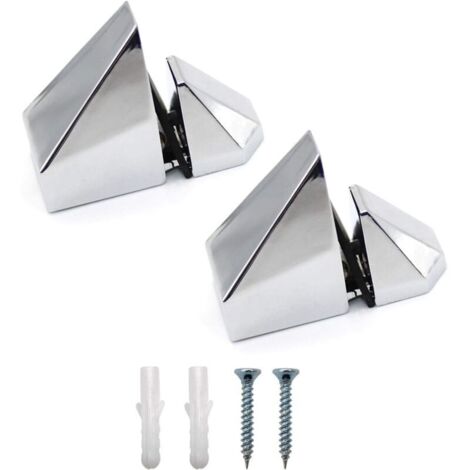 Lntyq 2 Pièces Supports de tablette en verre muraux, utilisable pour les étagères en verre et en bois Gamme de support de tablette en verre réglable 3-16mm