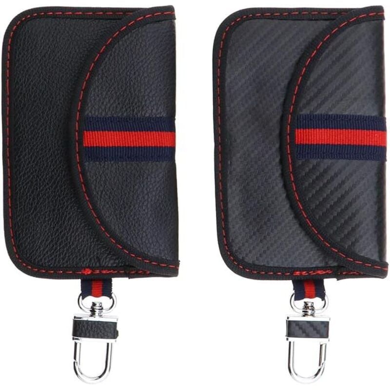 Image of Lntyq - 2 Stück schwarze Anti-Diebstahl-Autoschlüssel-Schutztasche aus Kohlefaser