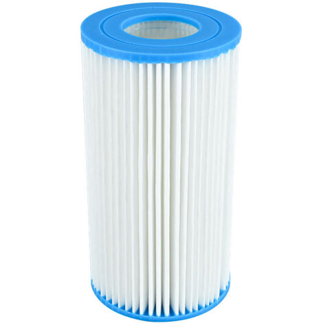 Lntyq 2 Stück Schwimmbadfilterkartusche Schwimmbadwasserfilter für Bestway Größe III, Blau-Weiß, 20,3 x 10,4 cm