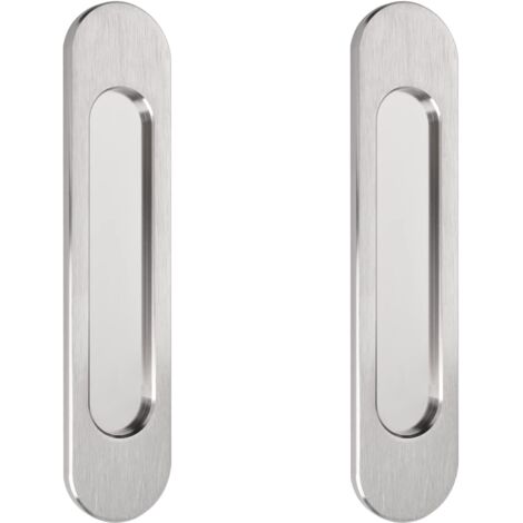 Lntyq 2 Stück selbstklebende ovale Schiebetürgriffe aus gebürsteter Aluminiumlegierung für Schiebetüren, Fenster und Schränke, 18 cm