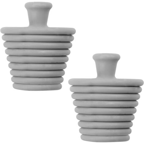 Lntyq 2 Stück Universal Silikon Badewannenabflussstopfen Badezimmer Waschbecken Abflussstopfen (2 Grau)