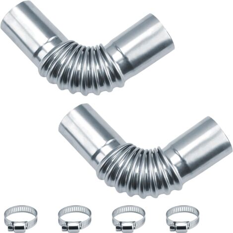 Lntyq 2-teiliges Auto-Auspuffrohr, 24 mm Auto-Auspuffrohr, Dieselheizung wird mit 4 Edelstahlklammern geliefert, Generator-Auspuff-Reparatursatz