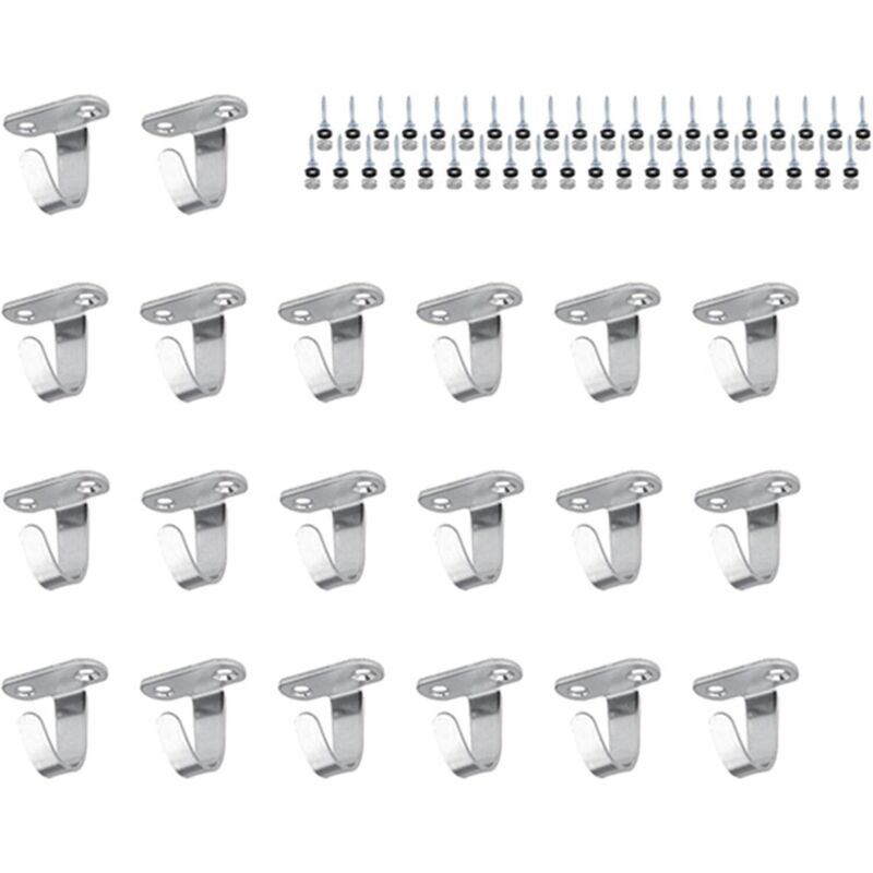 Lntyq 20 ganchos para lona, ganchos para red de remolque con tapas decorativas y tornillos, ganchos atornillables multifunción, ganchos de fijación