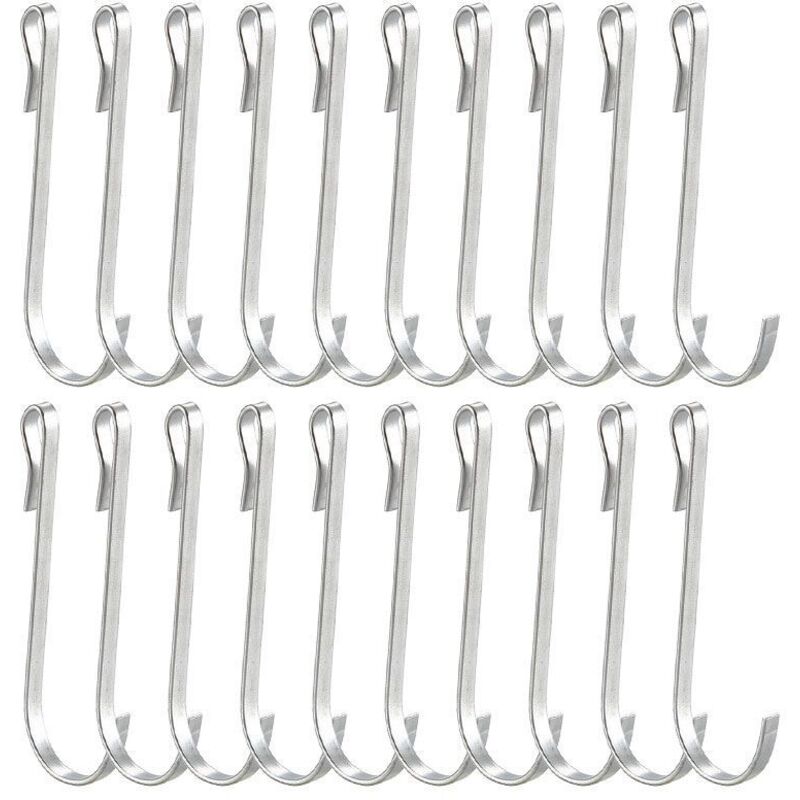 Lntyq 20 ganchos pequeños en forma de S de acero inoxidable, multifunción, miniganchos en forma de S, planos y pequeños, para baño, dormitorio,