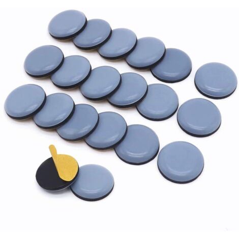 Lntyq 20 Pièces Patins de Meubles, 25mm Patins pour Chaises en Téflon, Auto-adhésives Coulisses de Meubles, Patins pour Chaises, Patins pour Meubles Universels pour Un Ensemble de Table à Manger et Ch