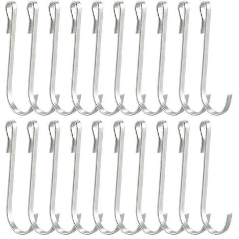 Lntyq 20 Pièces Petit Crochet S de Suspension, Crochet S Acier Inoxydable, Crochet Multifonctions, Mini Crochet en S, Petit Crochet Plat, pour Salle de Bains Chambre Bureau Cuisine (Argent)
