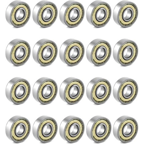 Lntyq 20 Stück 608zz Kugellager, für Skateboards, Roller, Inline-Skates, 8 mm x 22 mm x 7 mm