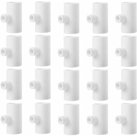Lntyq 20 Stück Hühnertränke-T-Stücke, Geflügel-T-Stücke, 1,27 cm Kunststoffrohr, PVC-T-Stücke mit Gewinde