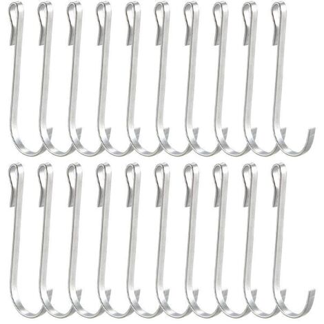 Lntyq 20 Stück kleine S-Haken, S-Haken aus Edelstahl, Multifunktionshaken, Mini-S-Haken, kleine flache Haken, für Badezimmer, Schlafzimmer, Büro, Küche (Silber)