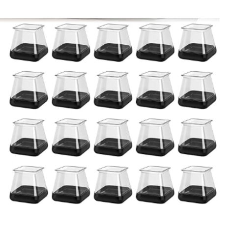 Lntyq 20 Stück quadratische Stuhlbeinschoner, große Stuhlpolster aus Silikon, Möbelpolster, Stuhlbeinkappen für Teppiche (Passform: 26–36 mm)