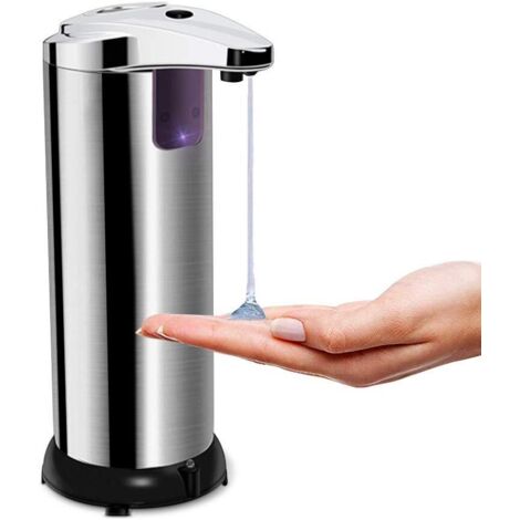 Lntyq 250 ml automatischer Seifenspender, Seifenspender aus Edelstahl, berührungsloser Infrarot-Seifenspender (1 Stück, Edelstahl)