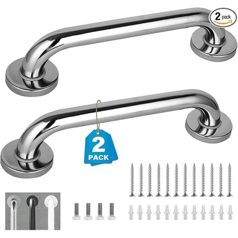 Lntyq 2er-Pack 12-Zoll-Haltegriffe für Badewannen und Duschen, Haltegriffe für Behinderte, Duschgriff, rutschfeste Duschgriffe für ältere Menschen, Sicherheits-Haltegriff für die Dusche, Edelstahl