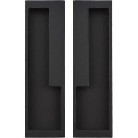 Lntyq 2er-Pack versenkter Schiebetürgriff aus Aluminiumlegierung, 20 cm, modern, schlicht, für Scheunenschublade, Schrank, Kleiderschrank/Mattschwarz