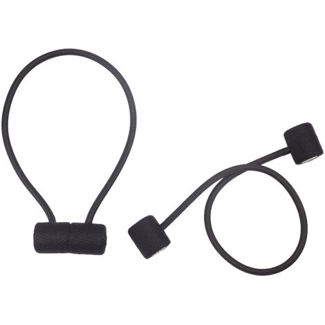 Lntyq 2er-Set Magnetische Vorhang-Raffhalter, Magnetische Vorhang-Raffhalter Magnetische Vorhang-Raffhalter für Wohnzimmer, Büro und Schlafzimmer-Dekoration (Schwarz)