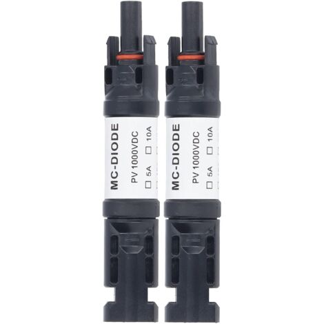 Lntyq 2Pcs Connecteur PV Solaire 1000 V, Connecteur de Fusible Solaire PV MCD IP68 étanche Porte-fusible Solaire PV Anti-retour pour le raccordement de panneaux solaires 30A