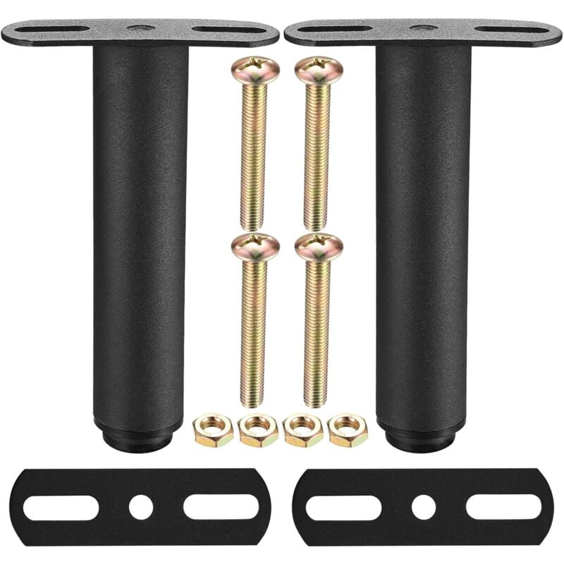 Lntyq - 2pcs Pieds de Lit Ajustables 18-33cm, Pieds de Meuble Rétractables, Pieds de Table, Pieds T-Forme en Métal, Support pour Sommier, Pieds