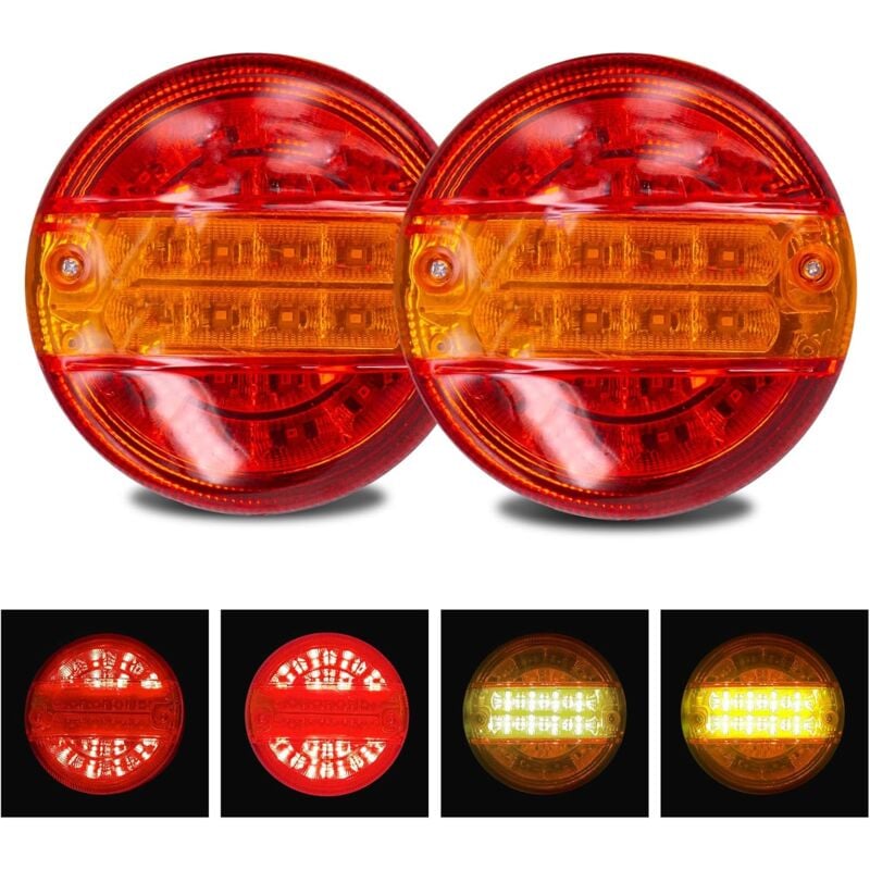 Lntyq 2X 20 LED Feux ArrièRe 12 / 24V Indicateur De Frein Lampe IP65 Feux D'ArrêT éTanches Pour Camion Fourgon Remorque Caravane RV ETC