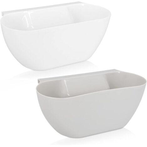Lntyq 2X Coupelle Collecte Déchets Cuisine - Bac Poubelle Collecteur 3,8L pour Plan de Travail - Récipient à Accrocher 28 x 14 x 11 cm