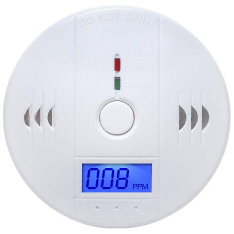 Lntyq 2x Détecteur de gaz Monoxyde de Carbone CO Alarme Avertisseur , détecteur d'alarme Co avec Affichage numérique,  pour Alarme sonore 85db à la Maison, au Bureau (Batterie Non Incluse)