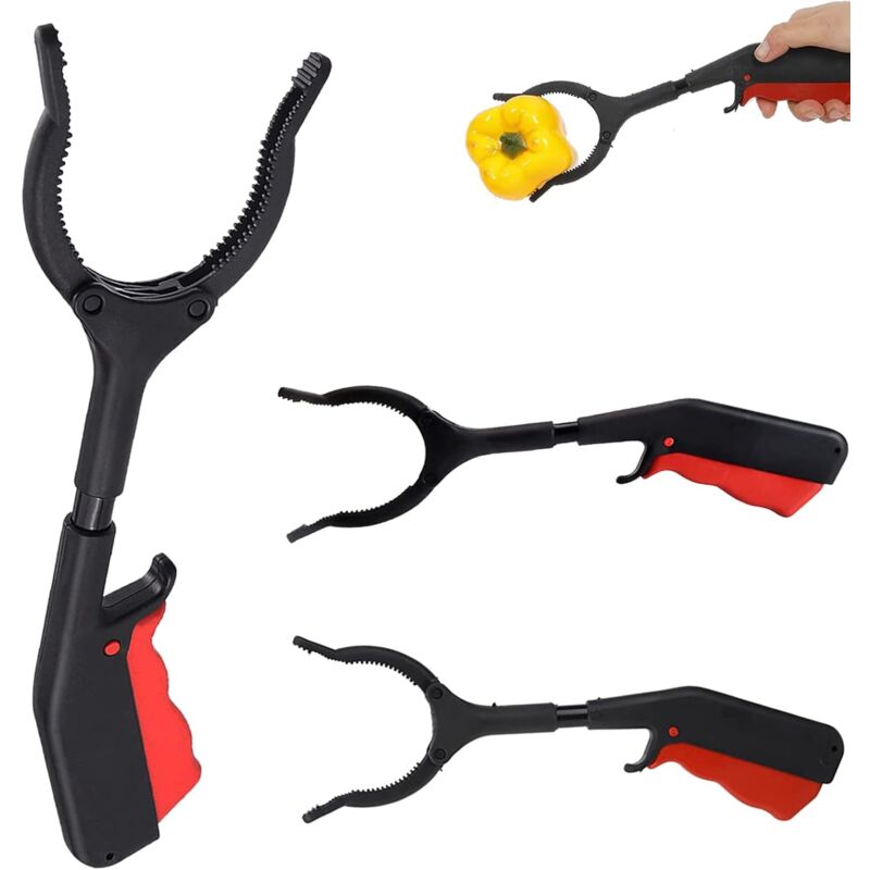 Lntyq - 3 Pièces Pince de Ramassage Court, Pince de Préhension, Pince à Déchets, Pince à Ordures, pour Prise de La Corbeille, pour Enfants et