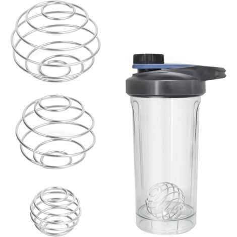Lntyq 3-teiliger Anti-Klumpen-Babyflaschenmixer, Babyflaschen-Shaker, Schüttelball, Babyflaschenmixer, Shaker, Becher, Drahtrührer für Protein- und Mixgetränke, Flasche nicht enthalten (3 Größen)