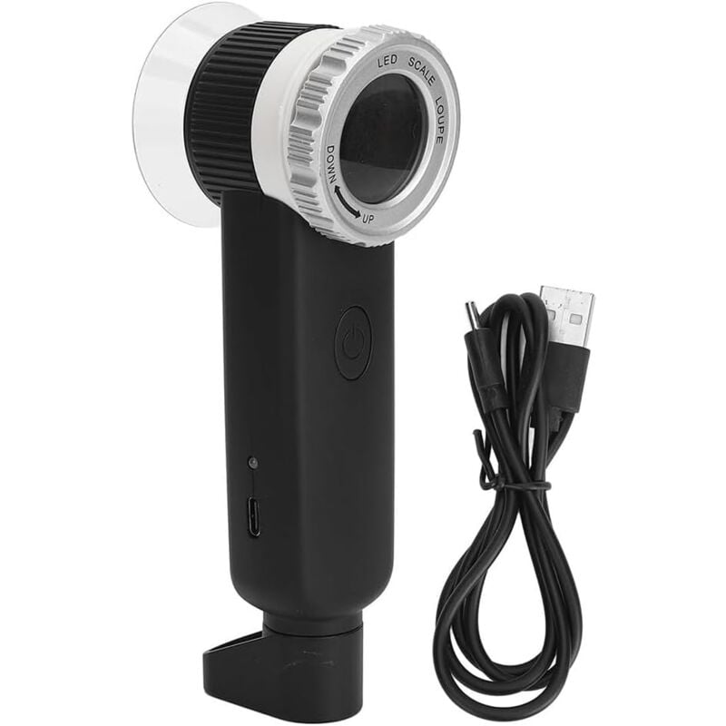 Lntyq - 30 Fois Trois Sources de lumière usb chargeant la loupe portative uv lumière Violette détecteur de Billets de Banque loupe avec échelle de