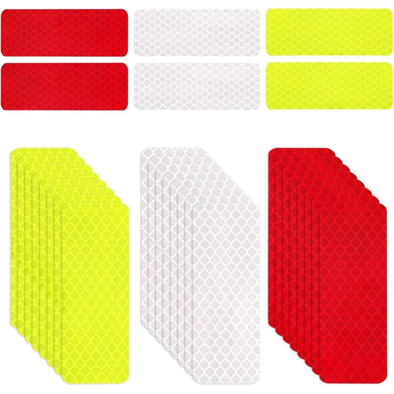 Lntyq 30 pegatinas reflectantes de seguridad - Tiras de advertencia reflectantes - Pegatinas reflectantes impermeables para motocicleta, bicicleta y