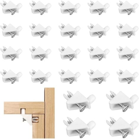 Lntyq 30 Stück 5 mm weiße Ersatz-Regalhalterungen aus Kunststoff für Schrank, Regal mit Schrauben für Kleiderschrank, Bücherregal