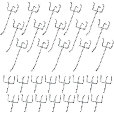 Lntyq 30 Stück Stecktafelhaken, Stecktafelhaken für Wandtüren, Wandhaken zum Organisieren von Werkzeugen, Werkbänken, Ladenregalen – 10 cm/5 cm