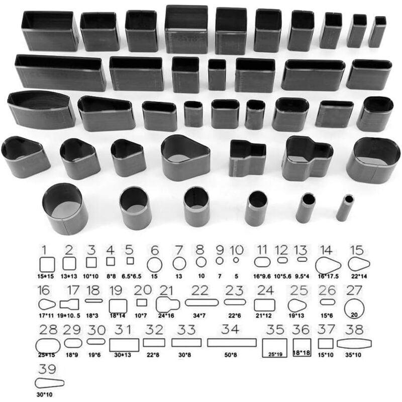 39 Pcs Outils de Coupe Cuir à la Main en Forme Trou Creux Punch en Métal, Kit Poinçon à Main Découpeur diy - Lntyq