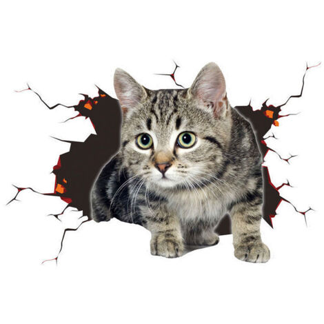 Lntyq 3D-Autoaufkleber, süße Katzenaufkleber, Tiermotiv, Wandaufkleber, Autoaufkleber, Auto-Cracker, Autoaufkleber, Auto-Dekoration, personalisierte Aufkleber