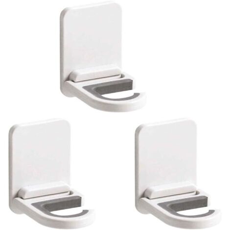 Lntyq 3er-Pack Wandmontage, selbstklebender, rutschfester Mopp- und Besenhalter für Küche, Garage, Garten, Weiß