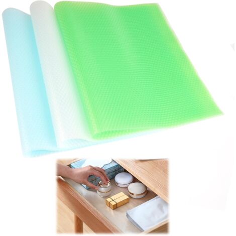 Lntyq 3er-Set Frischematten für den Kühlschrank, antibakteriell, 45 x 30 cm, abwaschbar, Anti-Frost-Matte für Gefrierschrank, rutschfest, für Küche, Schrank, Schubladen