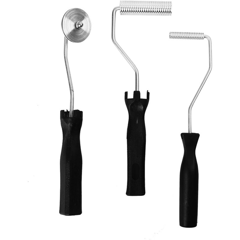 3pcs Rouleau Débulleur, Bulle Paddle Outil, Fibre de Verre d'Alliage d'Aluminium, kit pour Moule, Résine, Composite - Lntyq