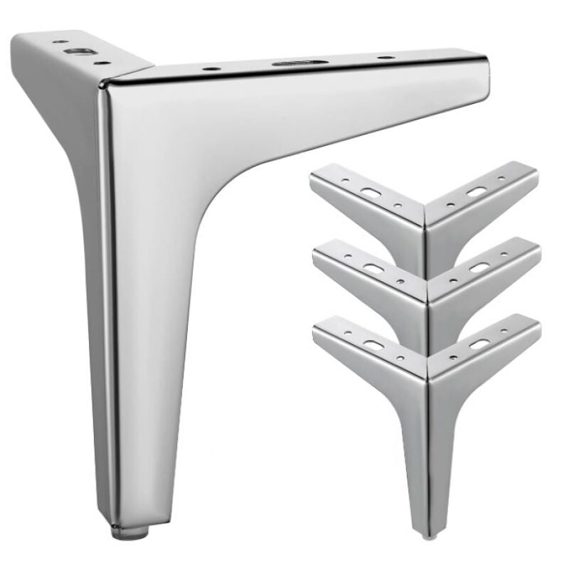 Lntyq - 4 pcs Pieds de Meubles en Métal,6' 15cm Pieds de Meubles Triangulaires pour Meuble Canapé Table Basse Meuble tv et Autres Pieds de Meubles