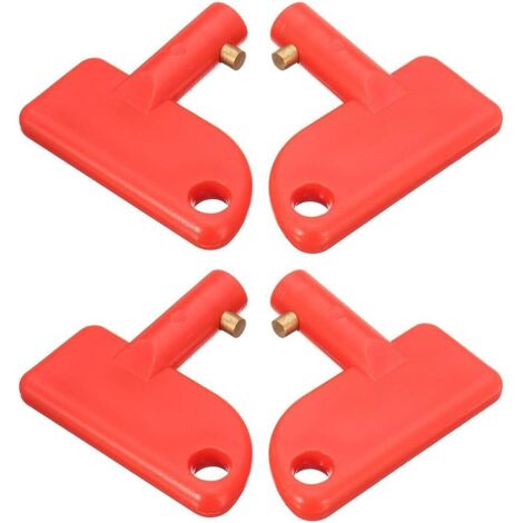 Lntyq 4 Pièces Batterie Coupée des Clés, Clés Pour Interrupteur De Batterie De Voiture, Clé De Commutateur D'Isolateur De Batterie, Clés Rechange Commutateur D'Isolateur, Pour Auto Voiture VéHicules