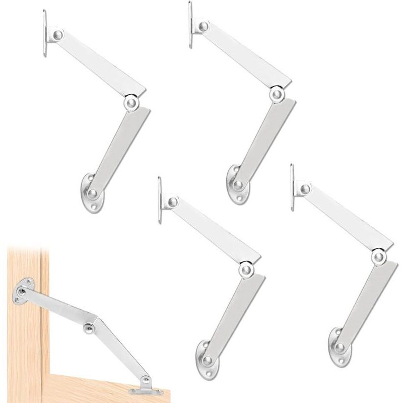 4 Pièces Charnière Soutien, Charniere Porte Placard Couvercle Porte Ascenseur Support Charniere 180 Degrés pour Porte D'Armoire de Cuisine Placard
