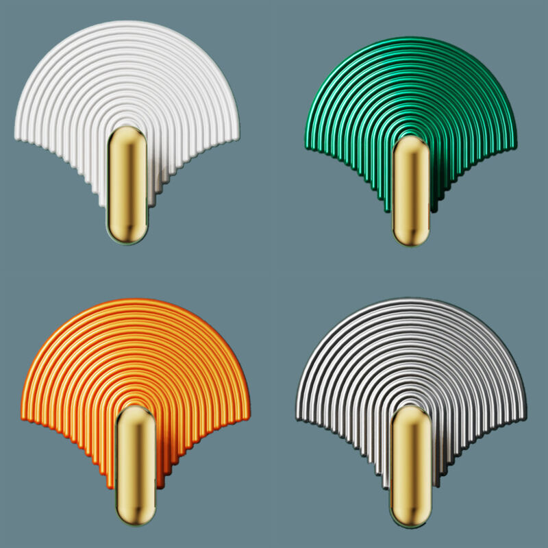 4 Pièces Crochet Collant Solide En Forme D'éventail Petits Crochets Pour Accrocher Porte-serviettes Auto-adhésif Cintres Crochets Sans Poinçon