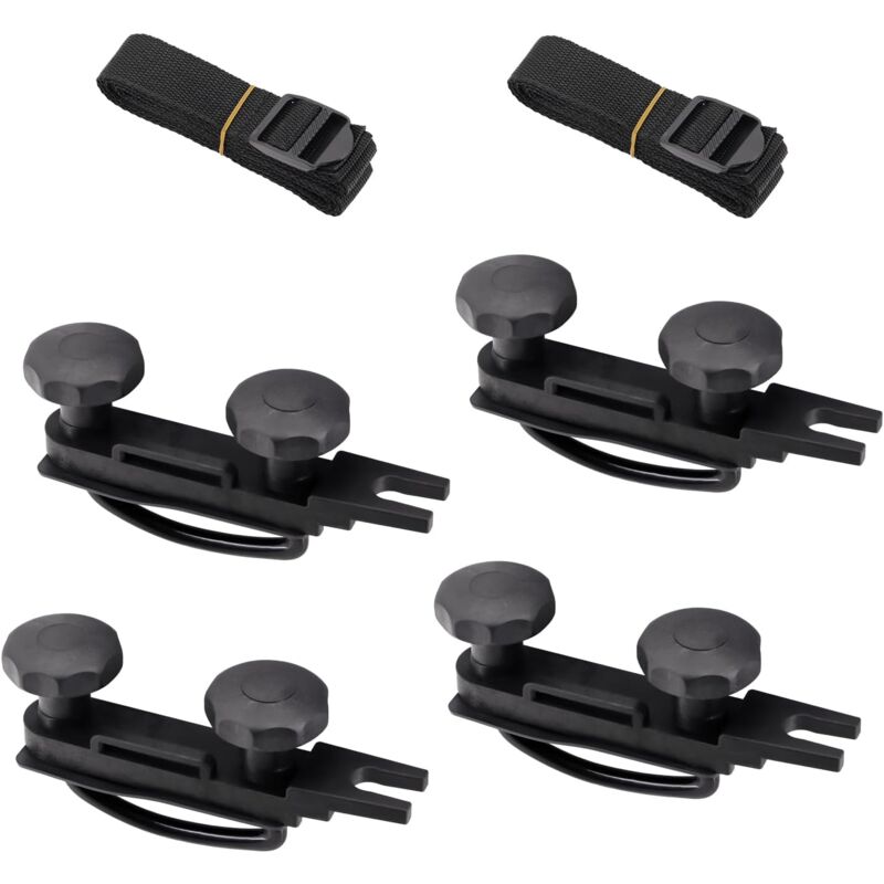 Lntyq - 4 Pièces de Fixation de Coffre de Toit u étrier, 4 pièces de Fixation de Coffre de Toit en u, Accessoires pour Coffres de Toit avec 8 écrous