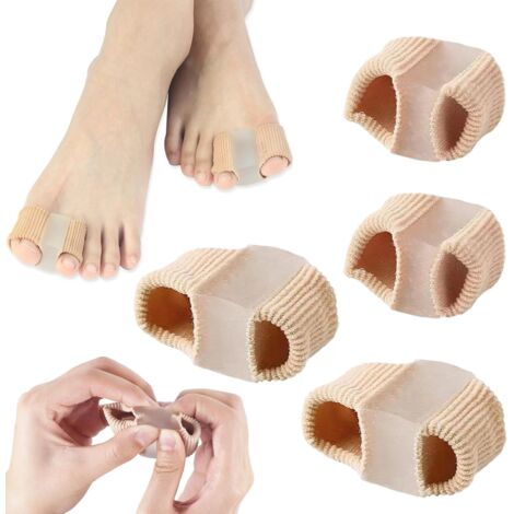 Lntyq 4 Pièces Separateur Orteil, Redresseur Orteil Doux, Ecarteur Orteil, 2 Tailles, Séparateurs D'orteils pour Homme et Femme Correcteurs D'orteils Deux Trous Orthese Hallux Valgus