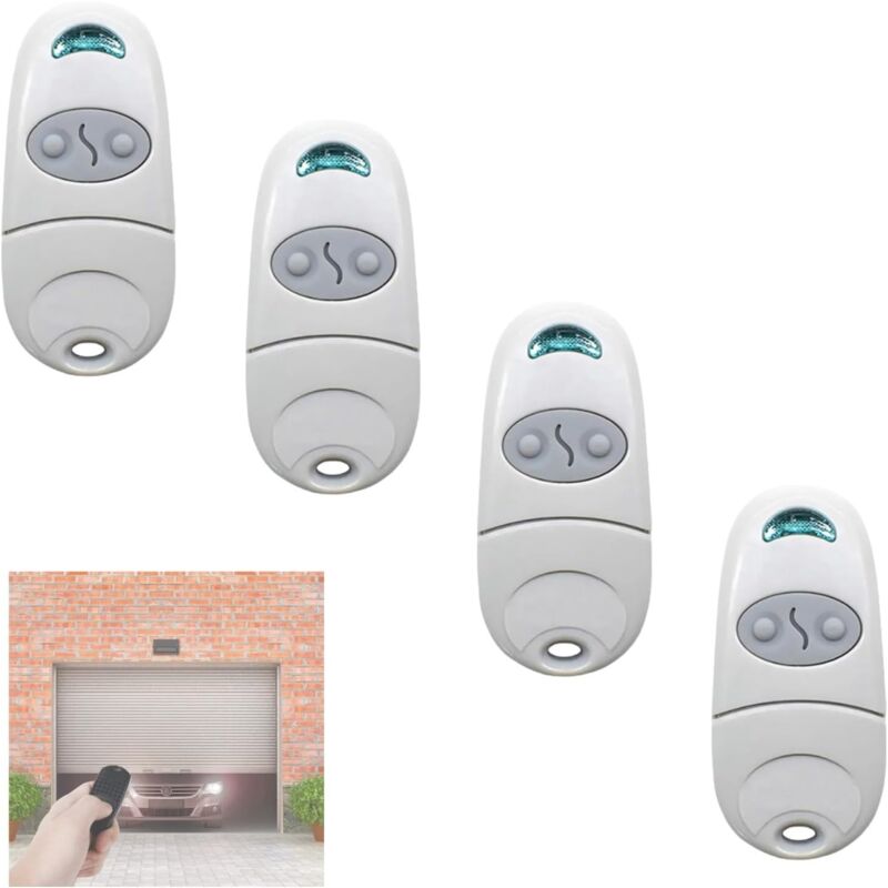 Lntyq - 4 Pieces Top 432NA/432EE/432 EV/432M (Blanc) Télécommande Universelle Portail, PingGoo Télécommande pour Ouvre-Porte de Garage, émetteur de
