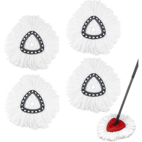 Lntyq 4 Stück Ersatzköpfe für Vileda Mop, weiße Ersatzteile für Vileda Turbo Mop, Mopköpfe für Vileda Mop